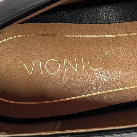 Vionic Madison Mia Leather Block Heel Pumps in Black - Picture 5 of 16